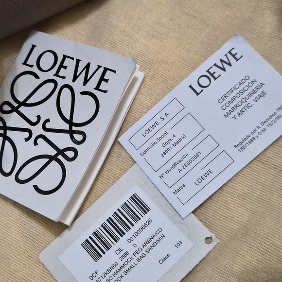 Loewe Light Beige And Taupe Leather Women's Bag HAMMOCK SMALL - Picture 3 of 8